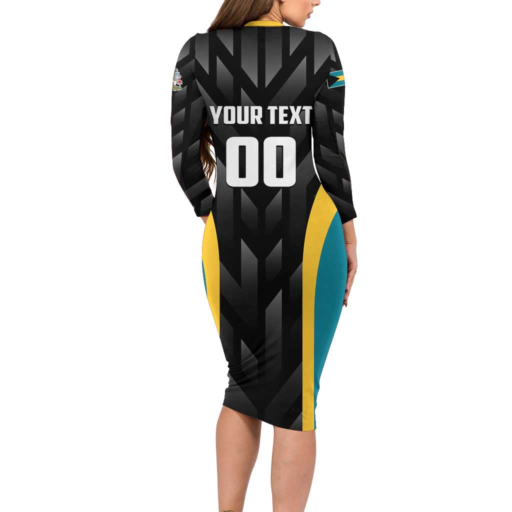 Bahamas Basketball Custom Family Matching Long Sleeve Bodycon Dress and Hawaiian Shirt Team Bahamas Come On
