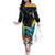 Bahamas Basketball Custom Family Matching Off The Shoulder Long Sleeve Dress and Hawaiian Shirt Team Bahamas Come On