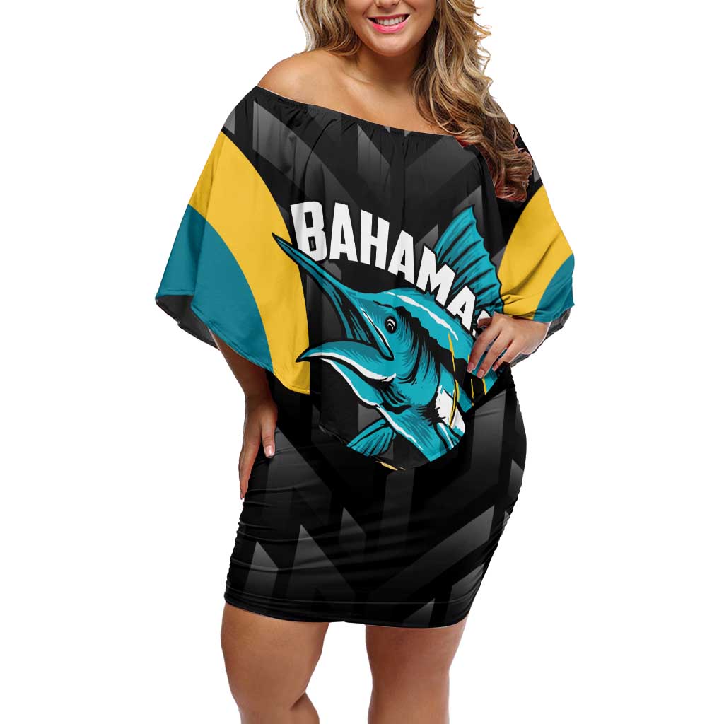 Bahamas Basketball Custom Family Matching Off Shoulder Short Dress and Hawaiian Shirt Team Bahamas Come On
