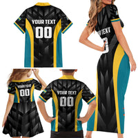 Bahamas Basketball Custom Family Matching Short Sleeve Bodycon Dress and Hawaiian Shirt Team Bahamas Come On