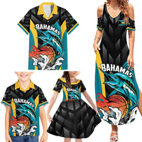 Bahamas Basketball Custom Family Matching Summer Maxi Dress and Hawaiian Shirt Team Bahamas Come On