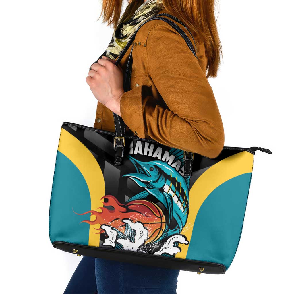 Bahamas Basketball Leather Tote Bag Team Bahamas Come On
