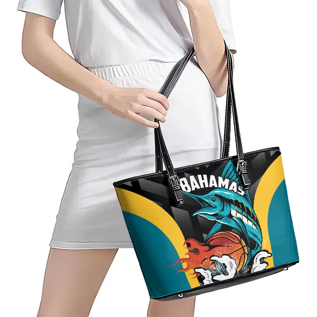 Bahamas Basketball Leather Tote Bag Team Bahamas Come On
