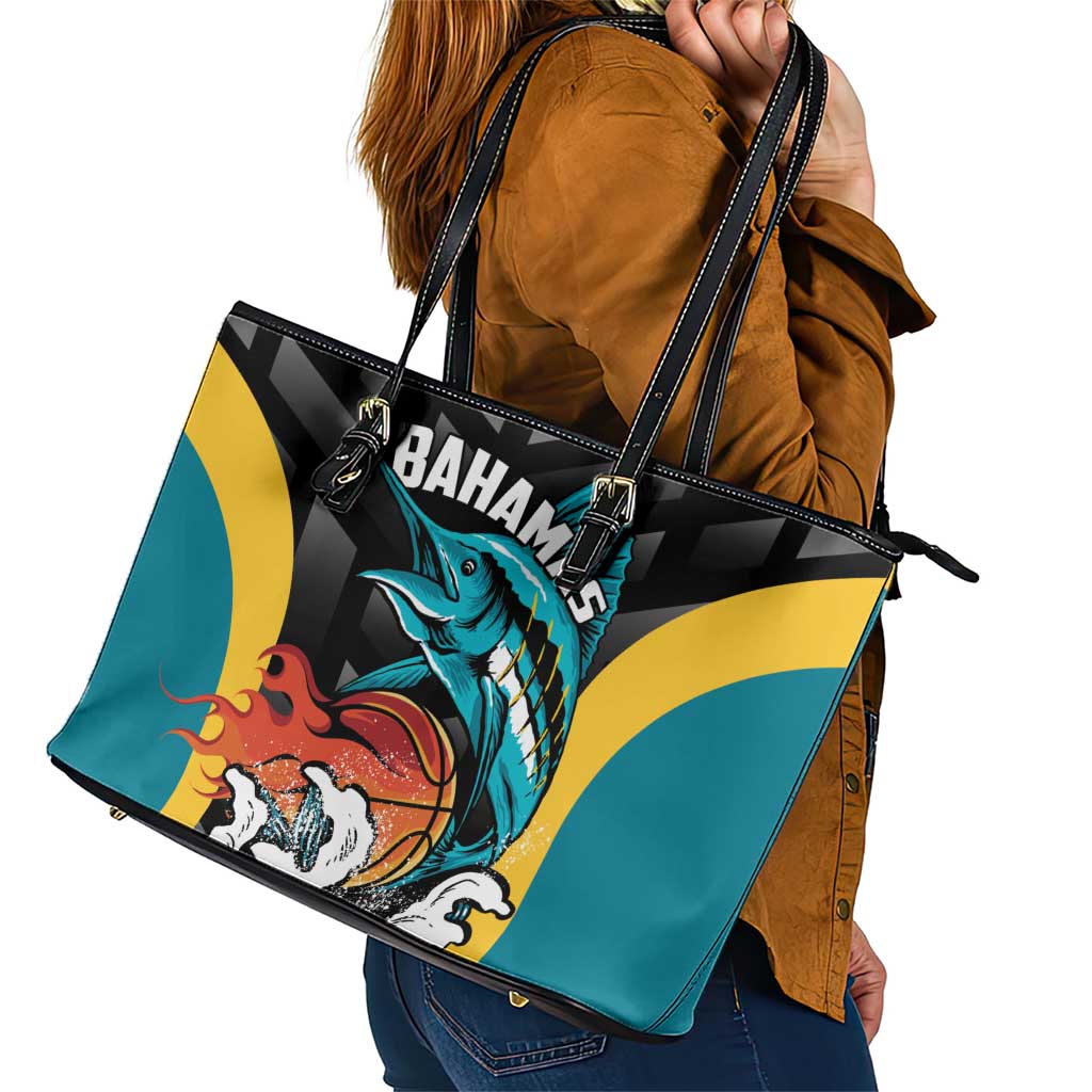 Bahamas Basketball Leather Tote Bag Team Bahamas Come On