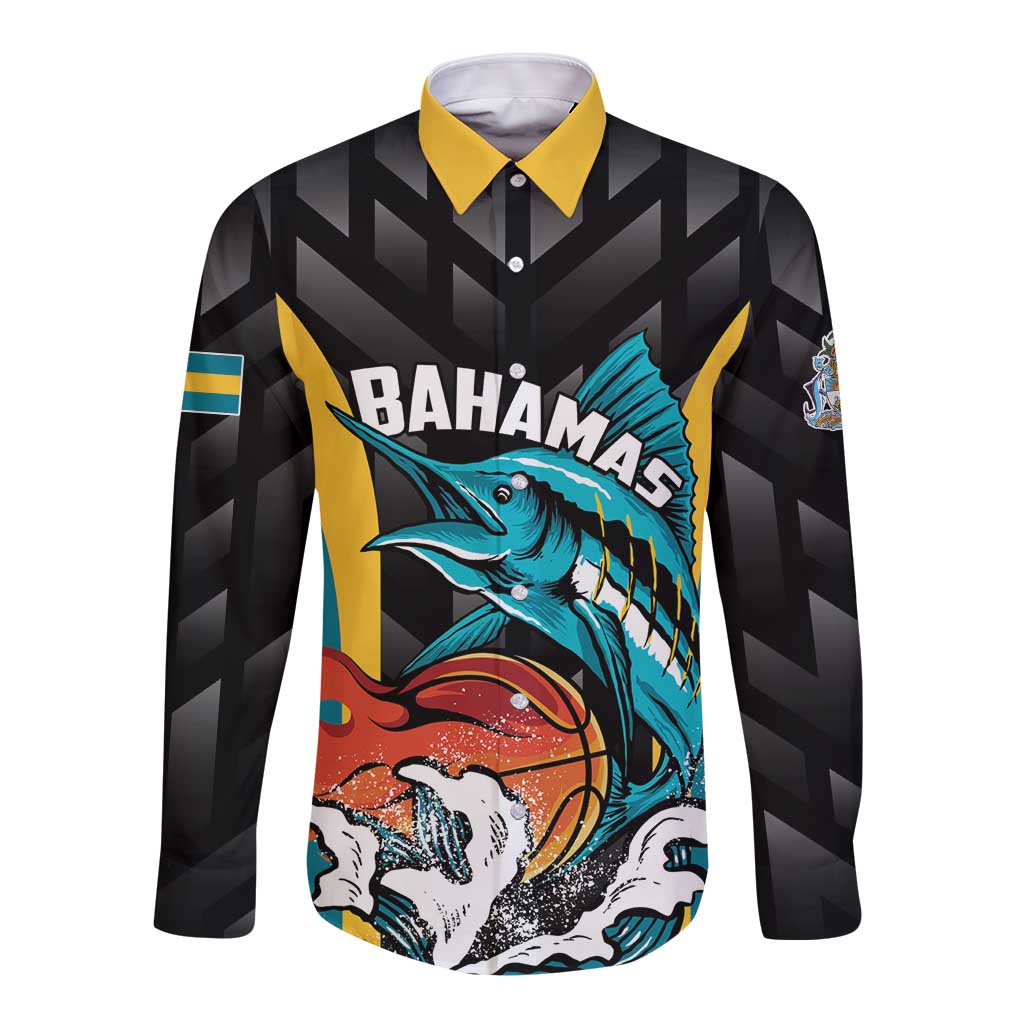 Bahamas Basketball Custom Long Sleeve Button Shirt Team Bahamas Come On