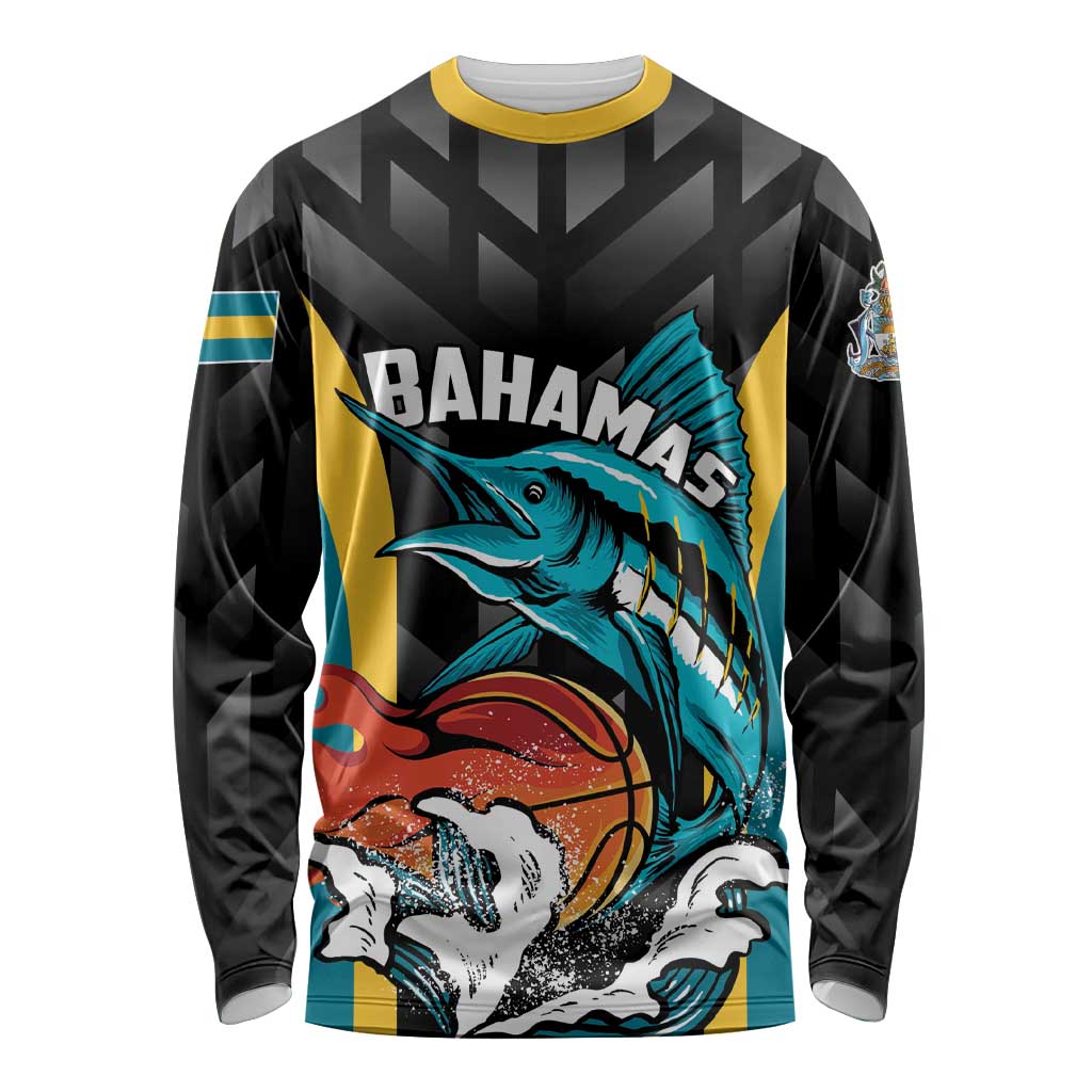 Bahamas Basketball Custom Long Sleeve Shirt Team Bahamas Come On