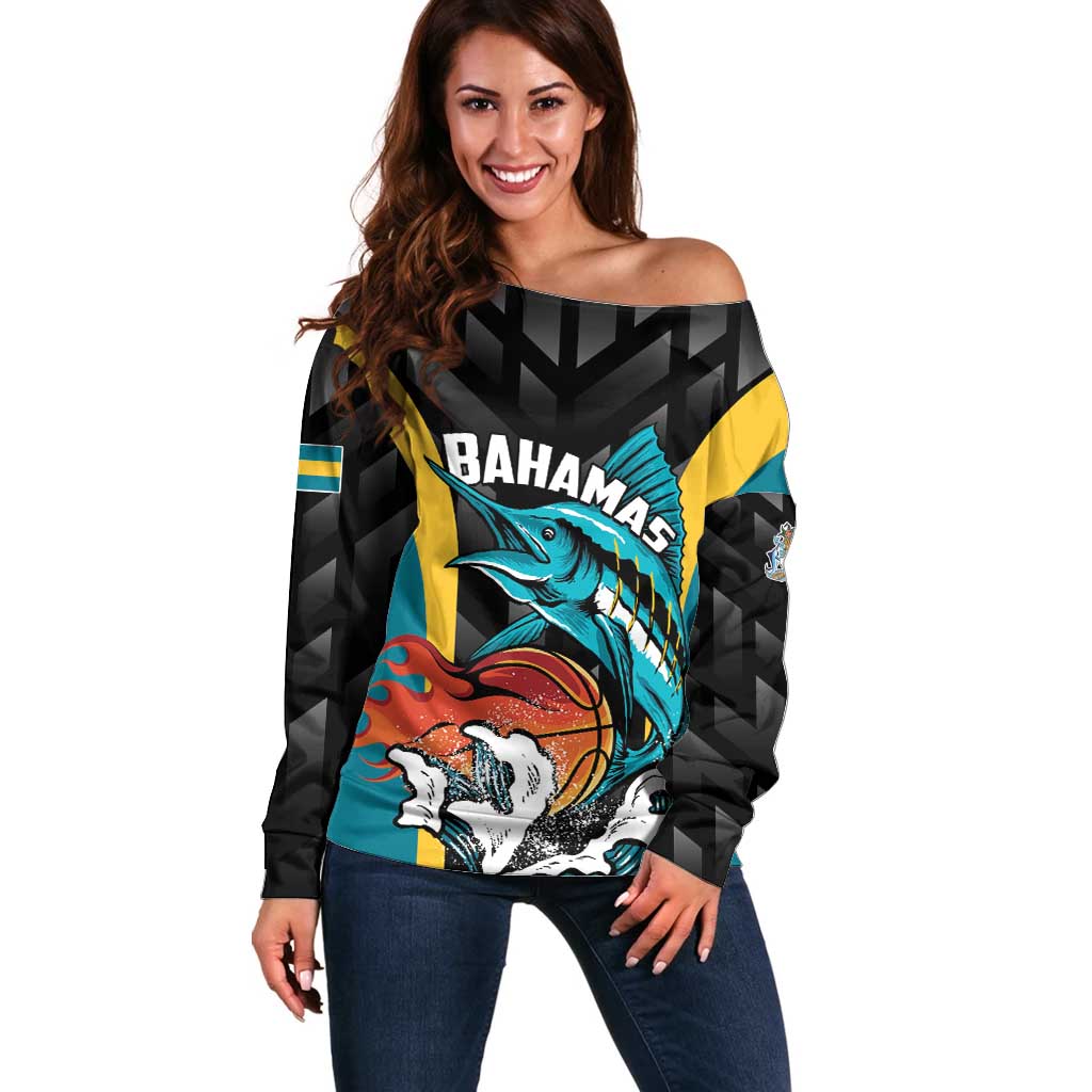 Bahamas Basketball Custom Off Shoulder Sweater Team Bahamas Come On