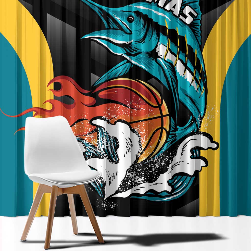 Bahamas Basketball Window Curtain Team Bahamas Come On