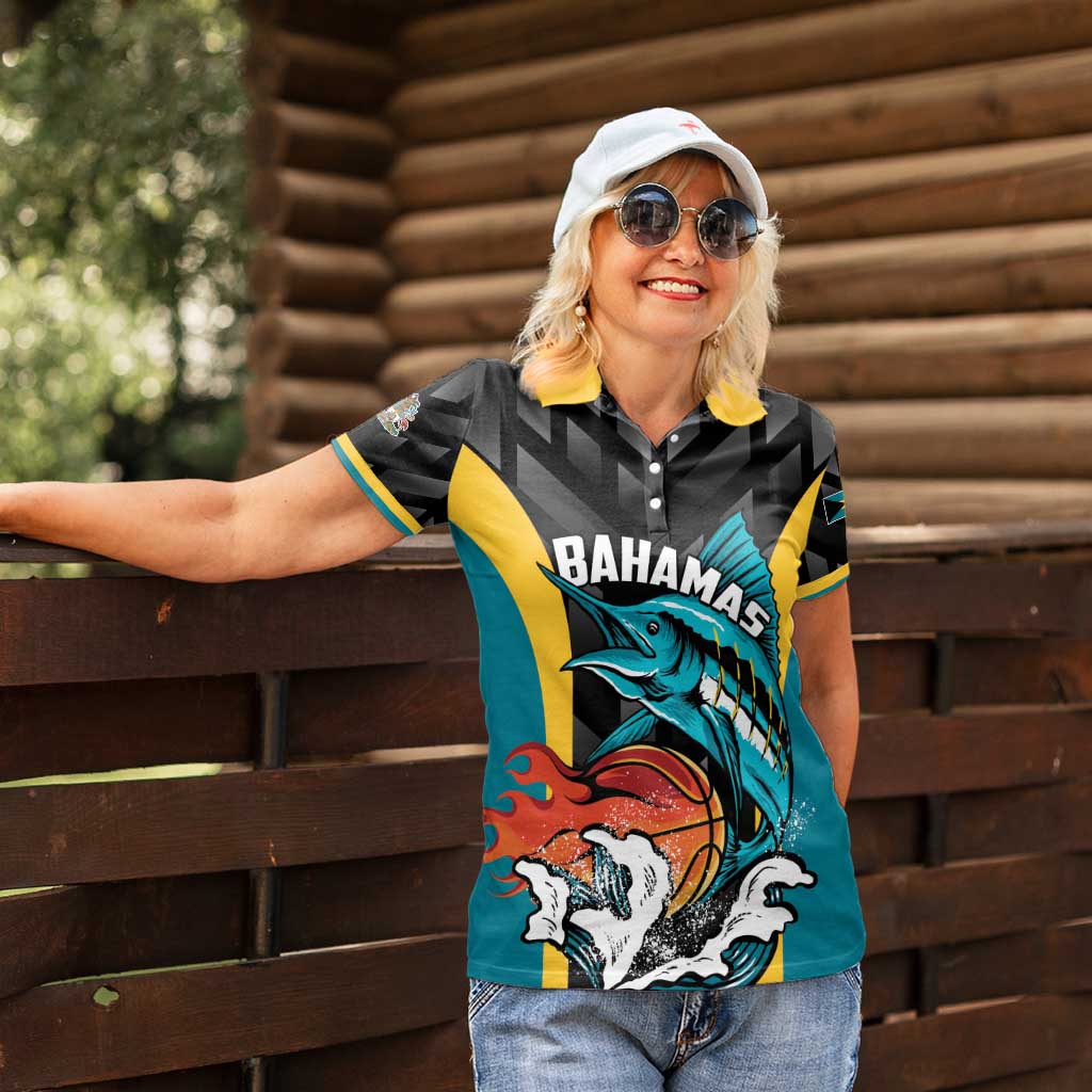Bahamas Basketball Custom Women Polo Shirt Team Bahamas Come On