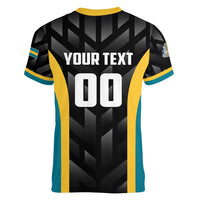 Bahamas Basketball Custom Women V-Neck T-Shirt Team Bahamas Come On