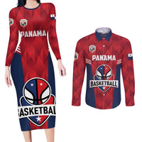 Panama Basketball Custom Couples Matching Long Sleeve Bodycon Dress and Long Sleeve Button Shirt Panama Go Champion