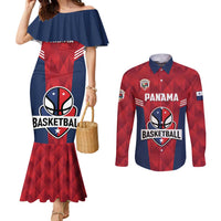 Panama Basketball Custom Couples Matching Mermaid Dress and Long Sleeve Button Shirt Panama Go Champion