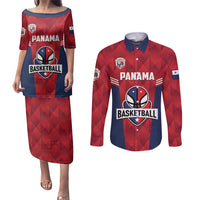 Panama Basketball Custom Couples Matching Puletasi and Long Sleeve Button Shirt Panama Go Champion