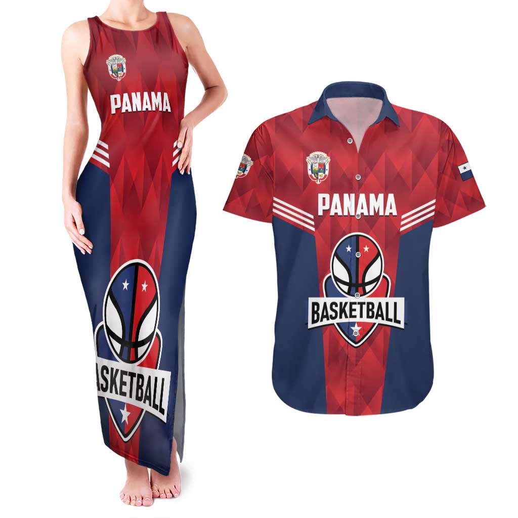 Panama Basketball Custom Couples Matching Tank Maxi Dress and Hawaiian Shirt Panama Go Champion