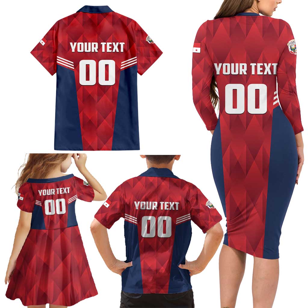 Panama Basketball Custom Family Matching Long Sleeve Bodycon Dress and Hawaiian Shirt Panama Go Champion