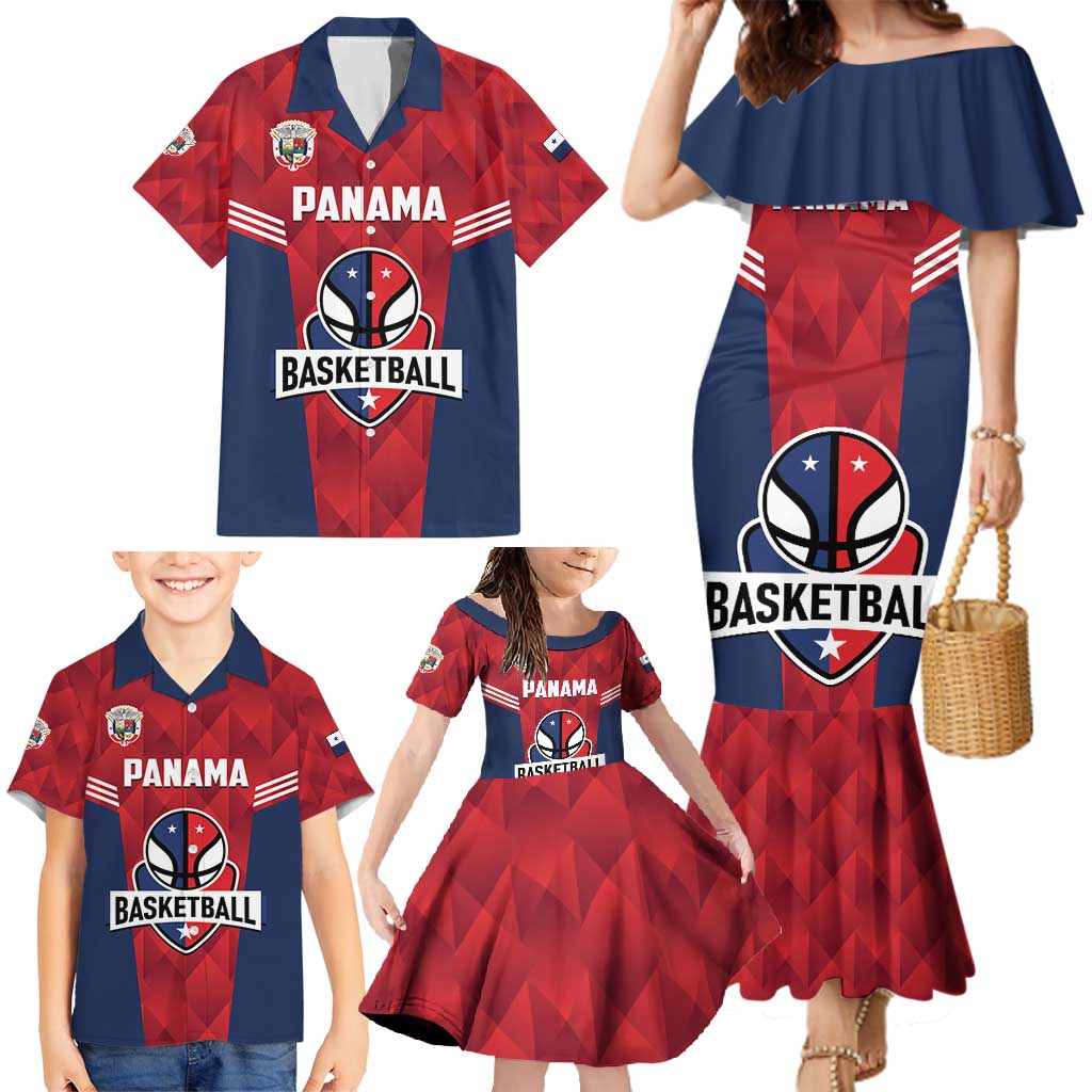 Panama Basketball Custom Family Matching Mermaid Dress and Hawaiian Shirt Panama Go Champion