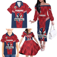 Panama Basketball Custom Family Matching Off The Shoulder Long Sleeve Dress and Hawaiian Shirt Panama Go Champion