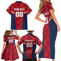 Panama Basketball Custom Family Matching Short Sleeve Bodycon Dress and Hawaiian Shirt Panama Go Champion
