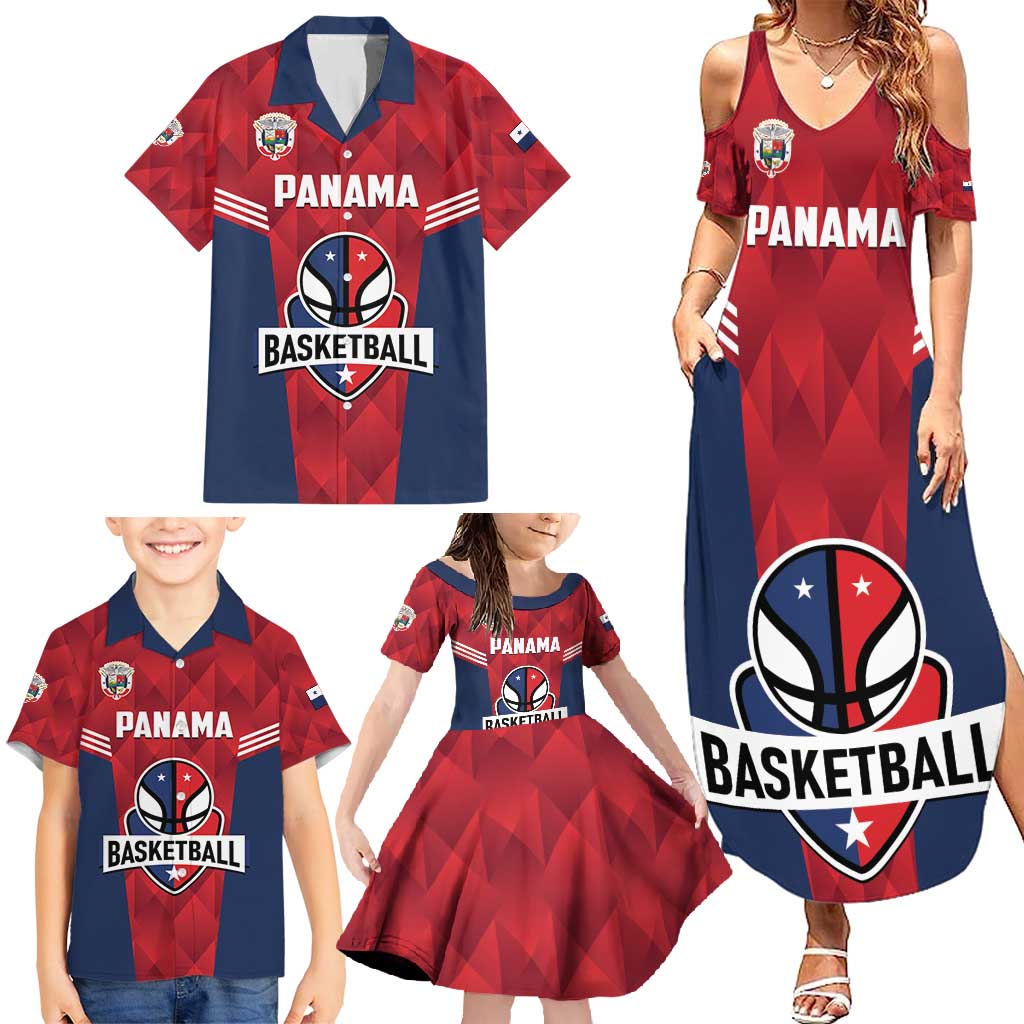 Panama Basketball Custom Family Matching Summer Maxi Dress and Hawaiian Shirt Panama Go Champion