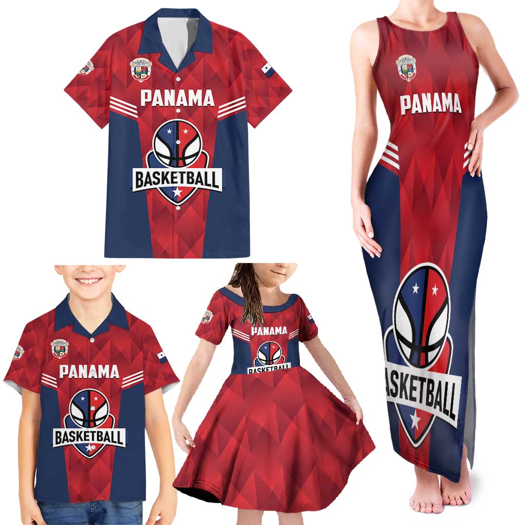 Panama Basketball Custom Family Matching Tank Maxi Dress and Hawaiian Shirt Panama Go Champion