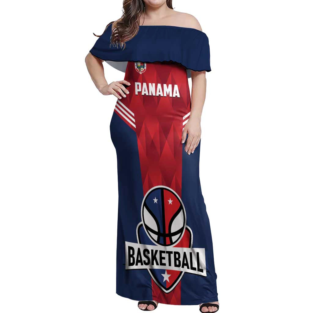 Panama Basketball Custom Off Shoulder Maxi Dress Panama Go Champion