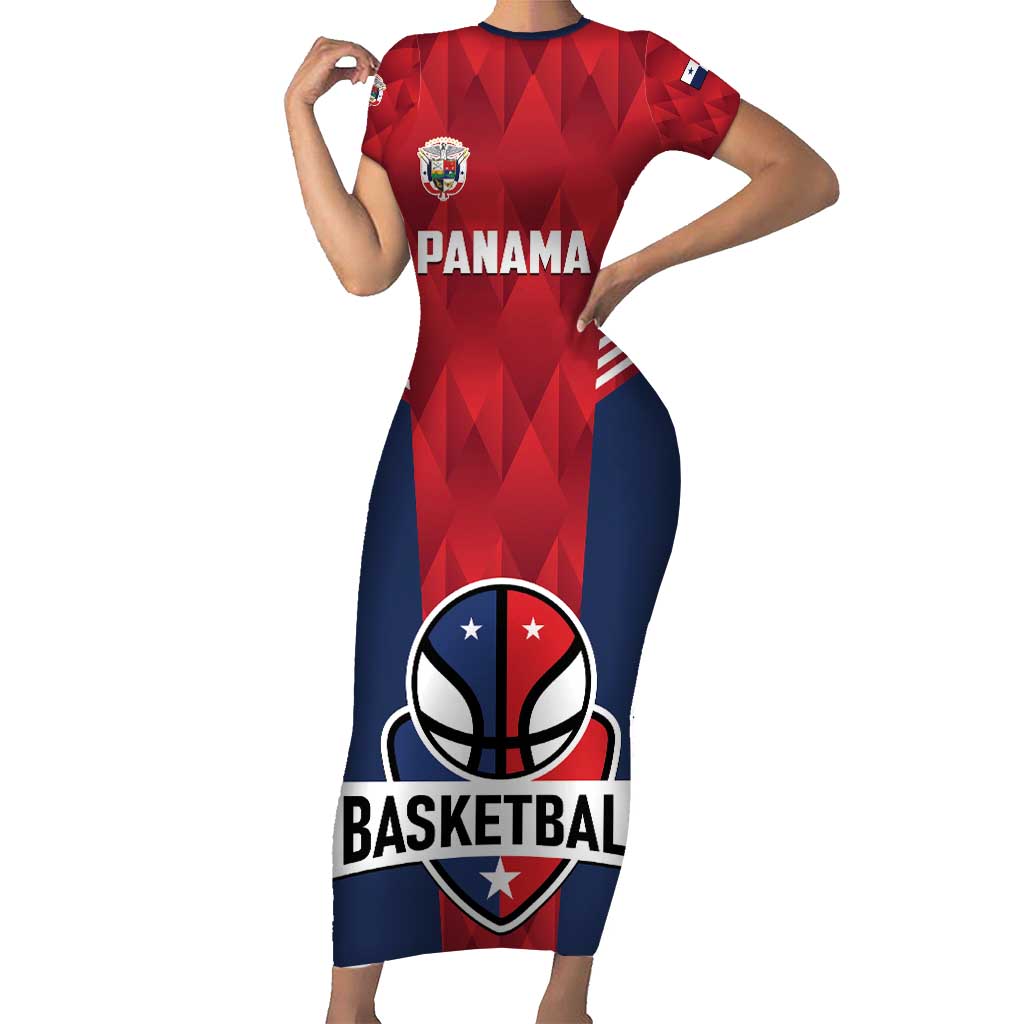 Panama Basketball Custom Short Sleeve Bodycon Dress Panama Go Champion