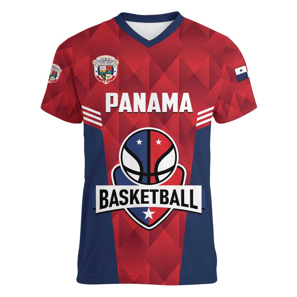 Panama Basketball Custom Women V-Neck T-Shirt Panama Go Champion