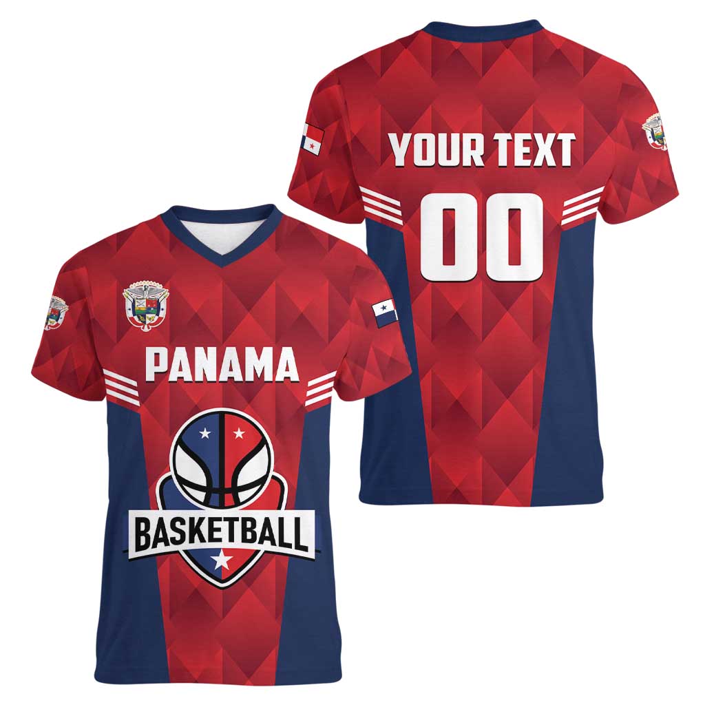 Panama Basketball Custom Women V-Neck T-Shirt Panama Go Champion