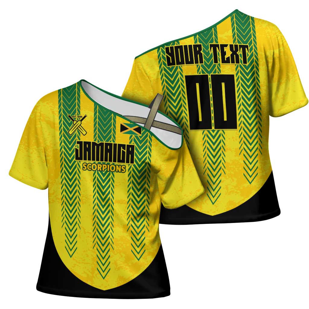 Custom Jamaica Cricket Scorpions Cross Shoulder Shirt Go Champions