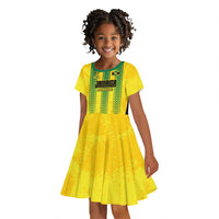 Custom Jamaica Cricket Scorpions Kid Short Sleeve Dress Go Champions