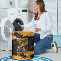Fishing Solves Most of My Problems Laundry Basket Grunge Style