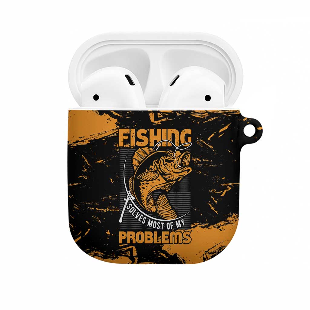 Fishing Solves Most of My Problems AirPods Case Grunge Style