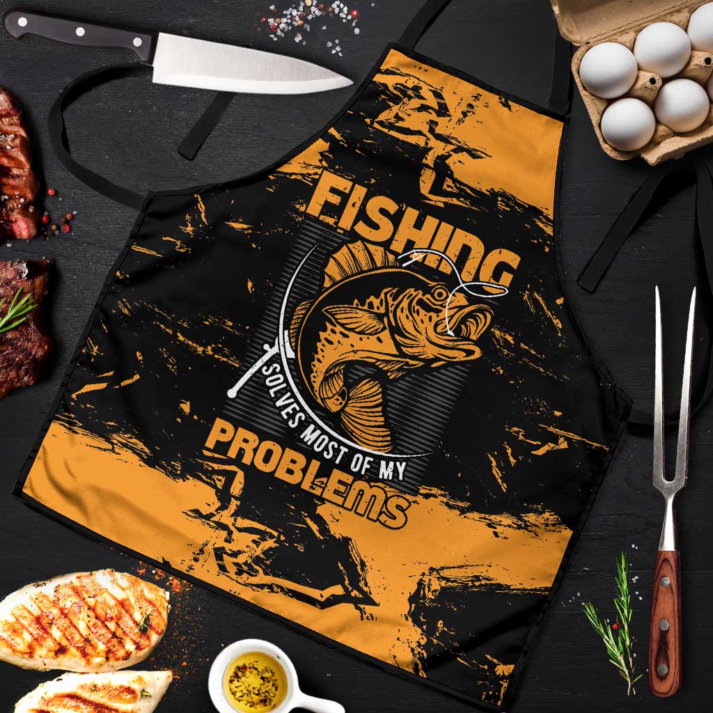 Fishing Solves Most of My Problems Apron Grunge Style