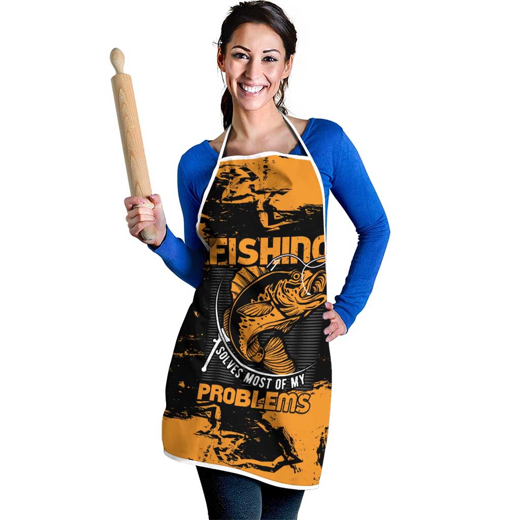 Fishing Solves Most of My Problems Apron Grunge Style