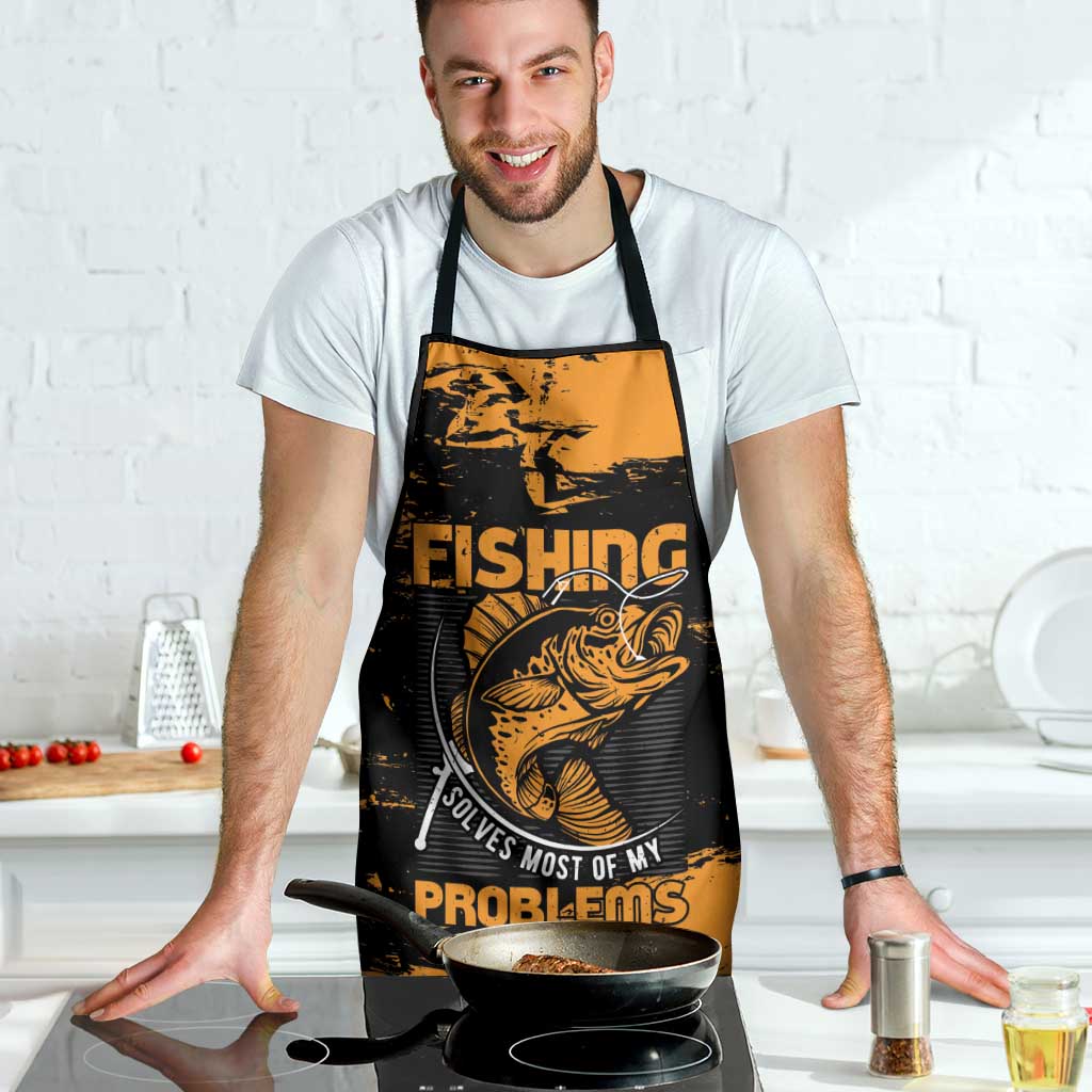 Fishing Solves Most of My Problems Apron Grunge Style