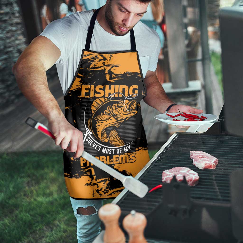 Fishing Solves Most of My Problems Apron Grunge Style