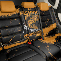 Fishing Solves Most of My Problems Back Car Seat Cover Grunge Style