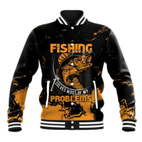 Personalized Fishing Solves Most of My Problems Baseball Jacket Grunge Style