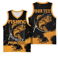 Personalized Fishing Solves Most of My Problems Basketball Jersey Grunge Style