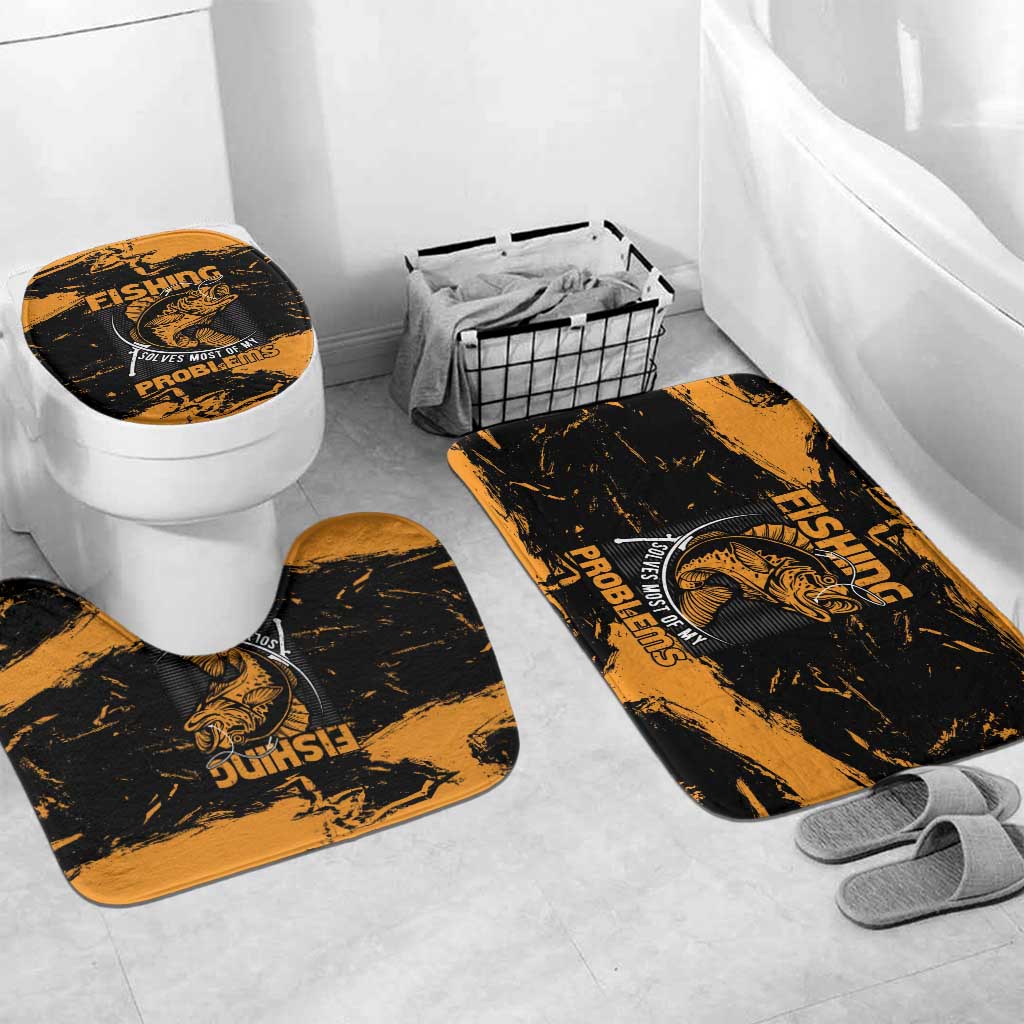 Fishing Solves Most of My Problems Bathroom Set Grunge Style