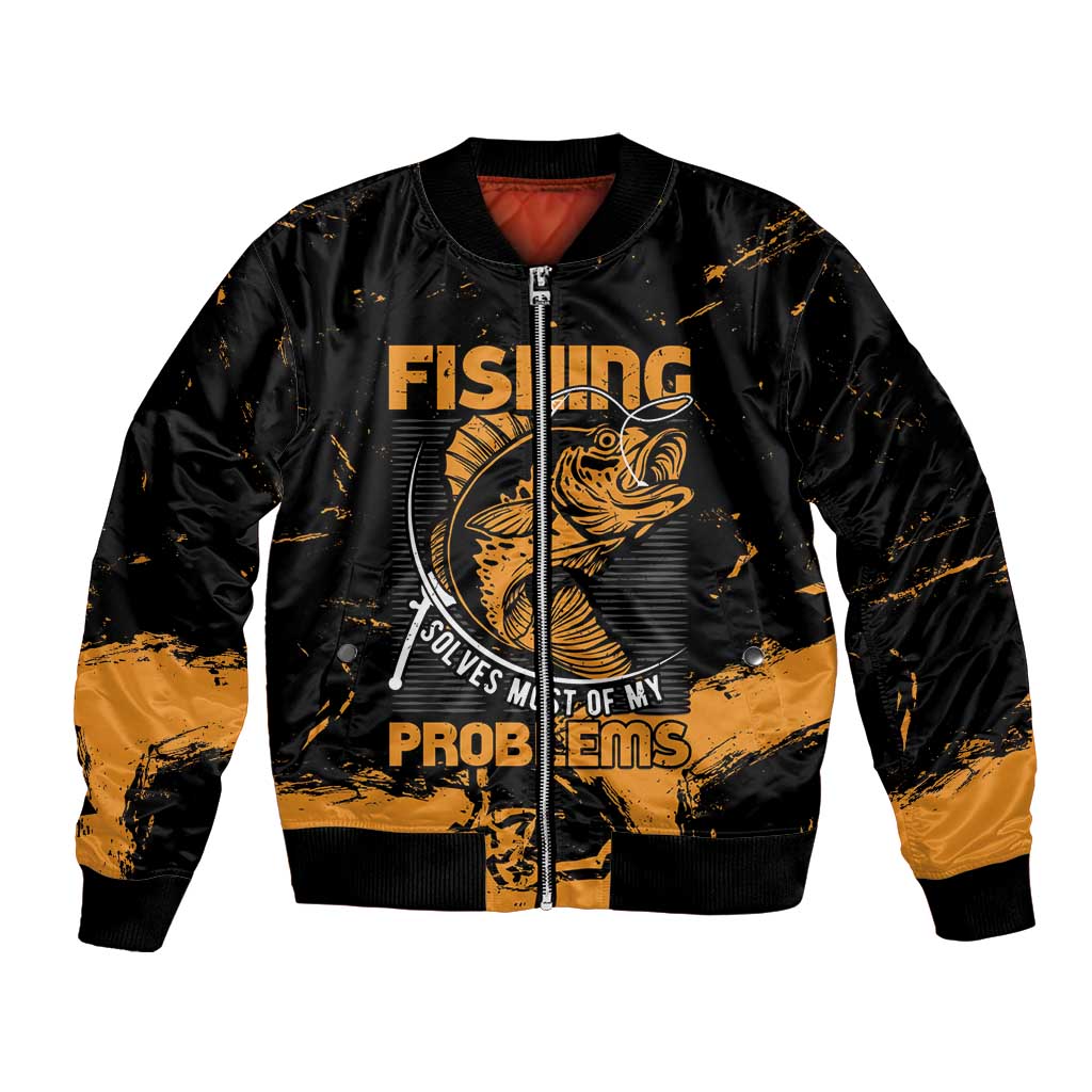 Personalized Fishing Solves Most of My Problems Bomber Jacket Grunge Style