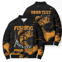 Personalized Fishing Solves Most of My Problems Bomber Puffer Jacket Grunge Style