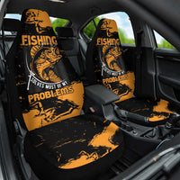 Fishing Solves Most of My Problems Car Seat Cover Grunge Style
