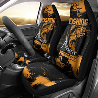 Fishing Solves Most of My Problems Car Seat Cover Grunge Style