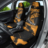 Fishing Solves Most of My Problems Car Seat Cover Grunge Style