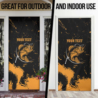 Personalized Fishing Solves Most of My Problems Door Cover Grunge Style