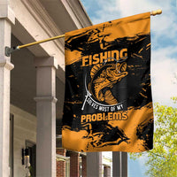 Fishing Solves Most of My Problems Garden Flag Grunge Style