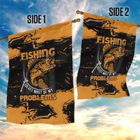 Fishing Solves Most of My Problems Garden Flag Grunge Style