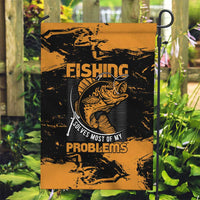 Fishing Solves Most of My Problems Garden Flag Grunge Style
