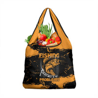 Fishing Solves Most of My Problems Grocery Bag Grunge Style